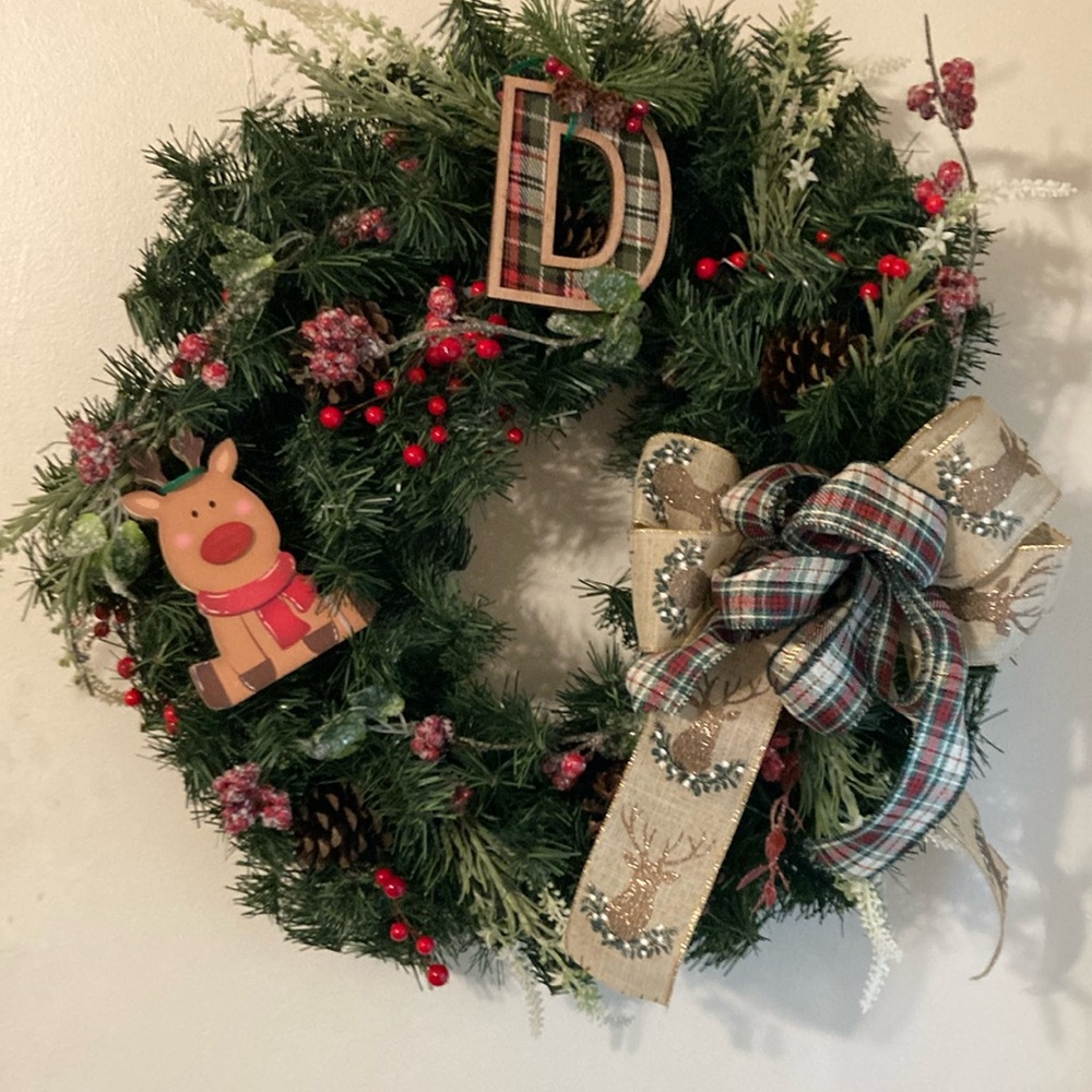 🎄Country Reindeer “D” Wreath